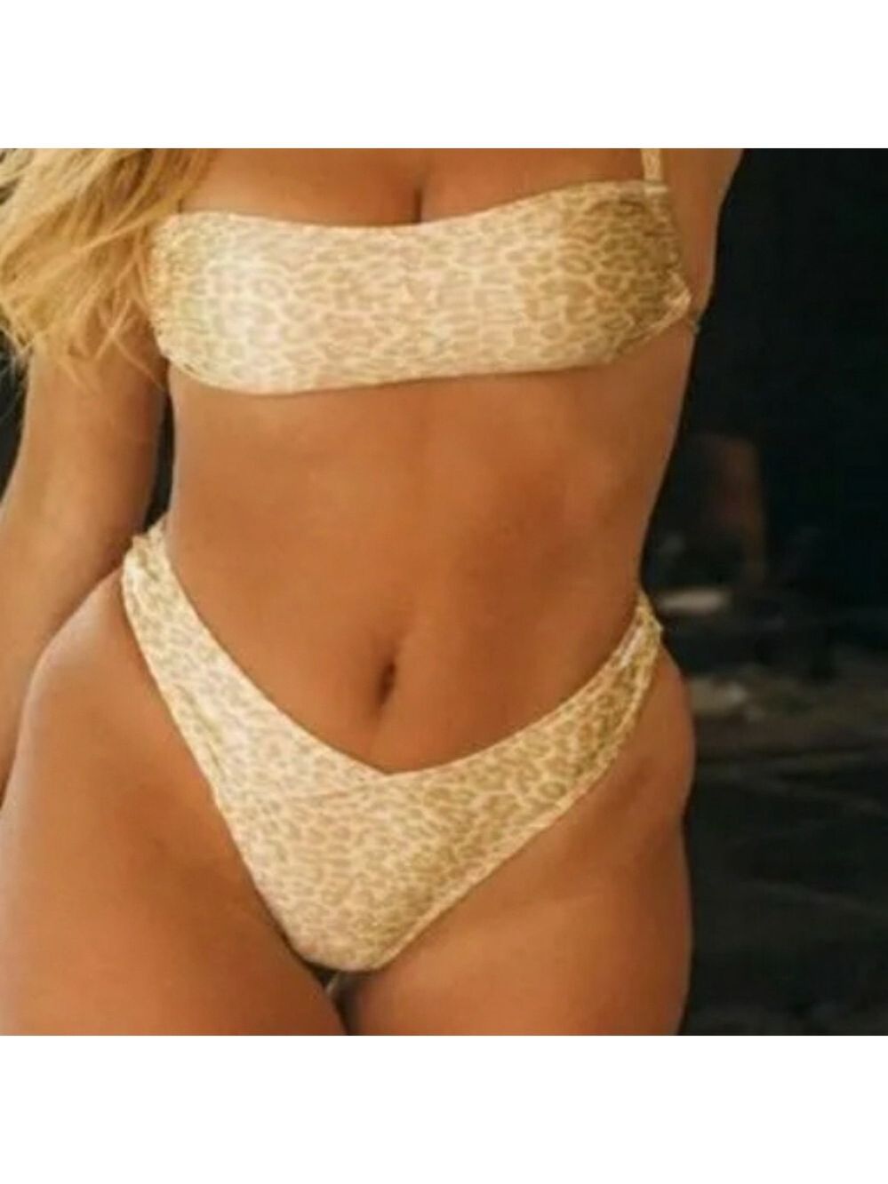 Kendall & KYLIE bikini leopard print caramel nude color 2 pc